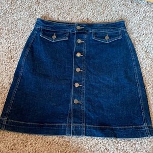 Loft button down denim skirt